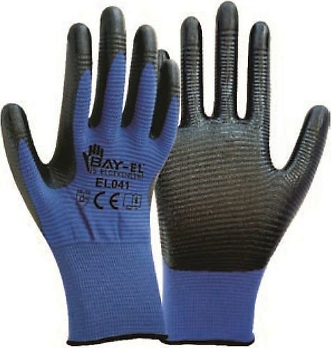 BAY-EL EL008 No:10 Siyah 1/2 Nitril Kaplı Zebra Örme Turuncu Extra Naylon Eldiven