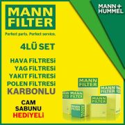 Toyota Auris 1.4 D4D Mann-Filter Filtre Bakım Seti 2007-2018