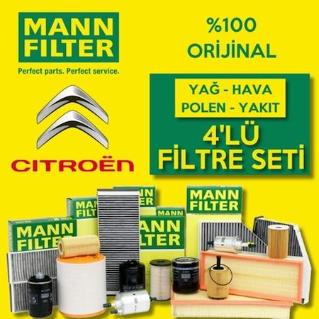 Citroen C4 1.6 E-Hdi Mann-Filter Filtre Bakım Seti 2011-2015 (495585144)