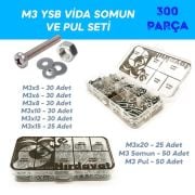 M3 Ysb Vida Somun ve Pul Seti - Hesaplı Paket 300 Parça