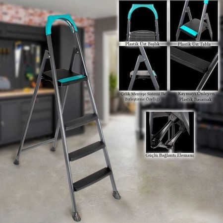 Akkemik - Perilla Riser 3+1 Plastik Basamaklı Merdiven