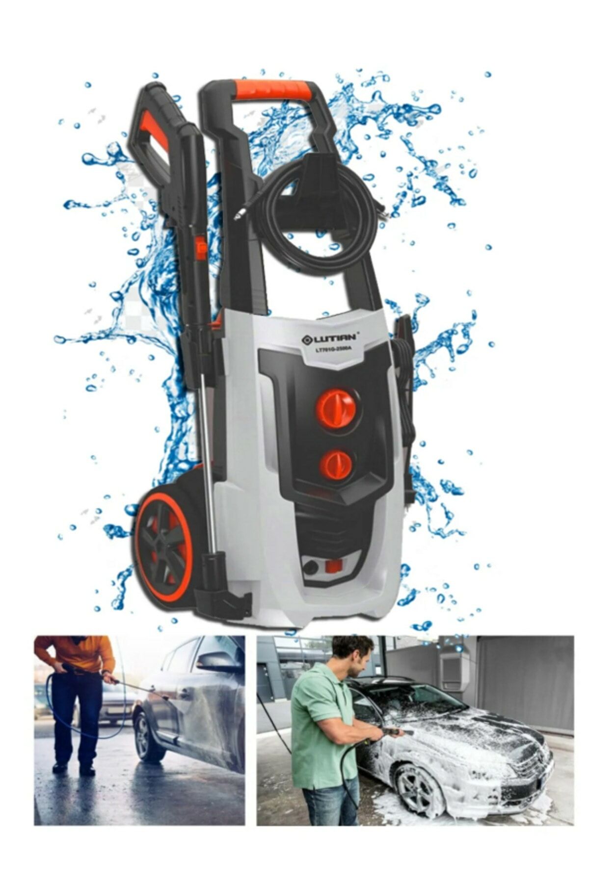 Lt701g 195 Bar Yüksek Basınçlı Soğuk Oto Yıkama Makinesi 2500 Watt Indiksiyon Motorlu