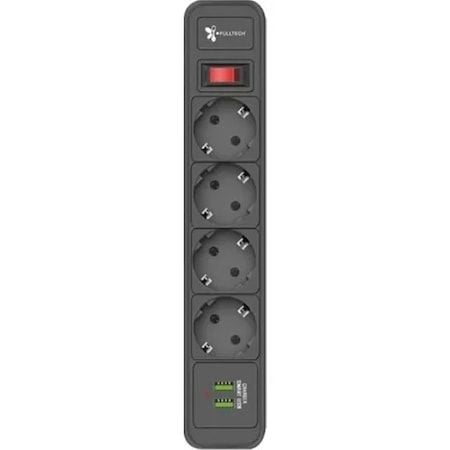 Akım Korumalı 3'lü 2 m 2 USB'li Akım Korumalı Fulltech FTR-04