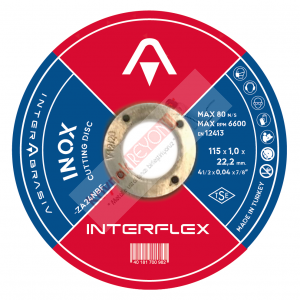 INTERABRASIV 115x1 Inox Kesici Taş  10 lu paket