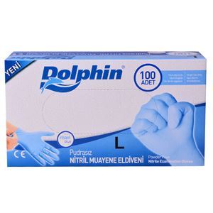 Dolphin Mavi Nitril Eldiveni Pudrasız
