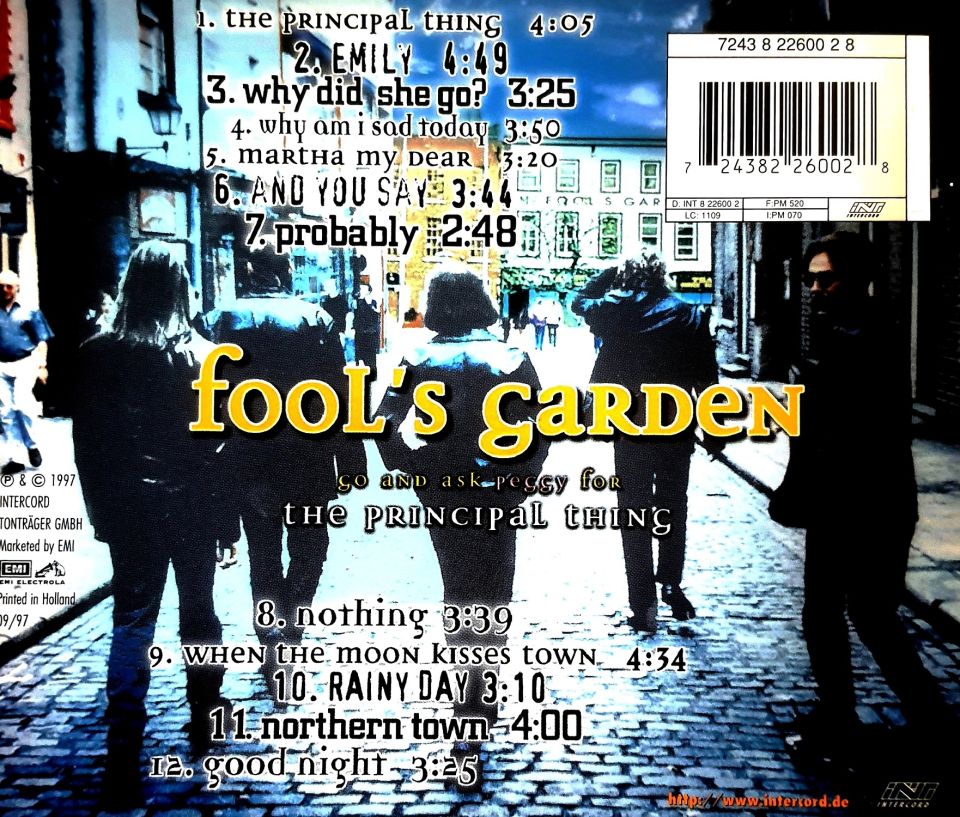 FOOL'S GARDEN - GO AND ASK PEGGY FOR THE PRINCIPAL THING (CD)(1997)