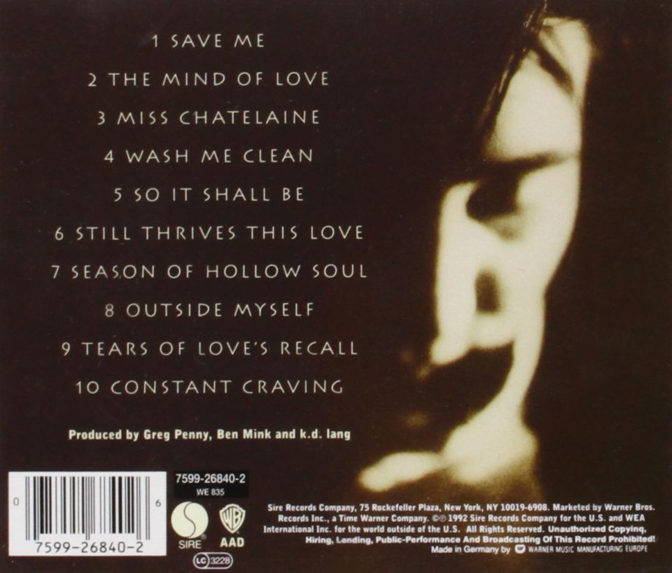 K.D. LANG - INGENUE (CD)(1992)