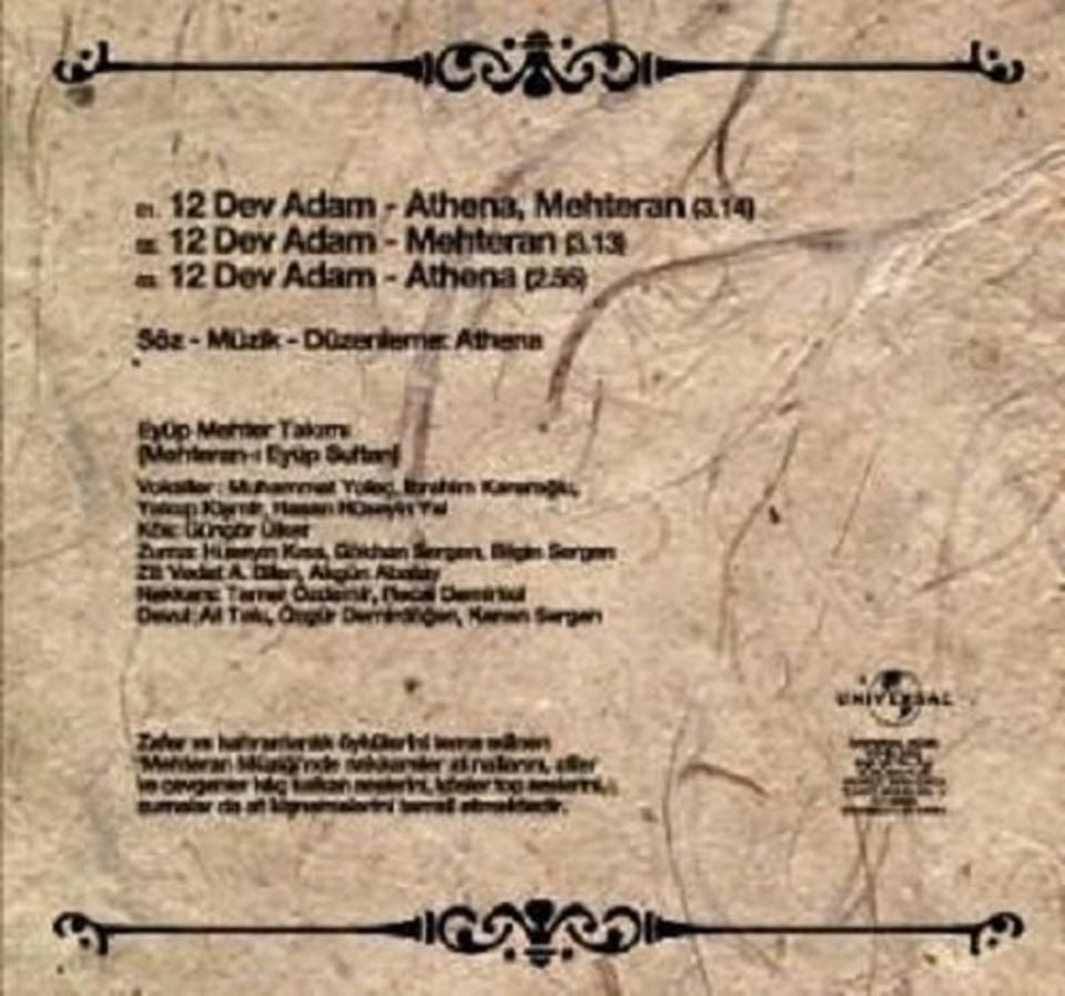 ATHENA - MEHTERAN SEFERİ 12 DEV ADAM  (2002) (SINGLE CD)