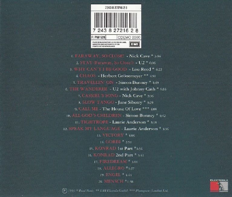 FAR AWAY SO CLOSE - SOUNDTRACK (CD)(1993)