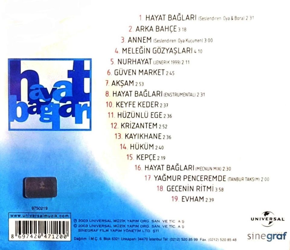 HAYAT BAĞLARI - DİZİ MÜZİKLERİ (CD)