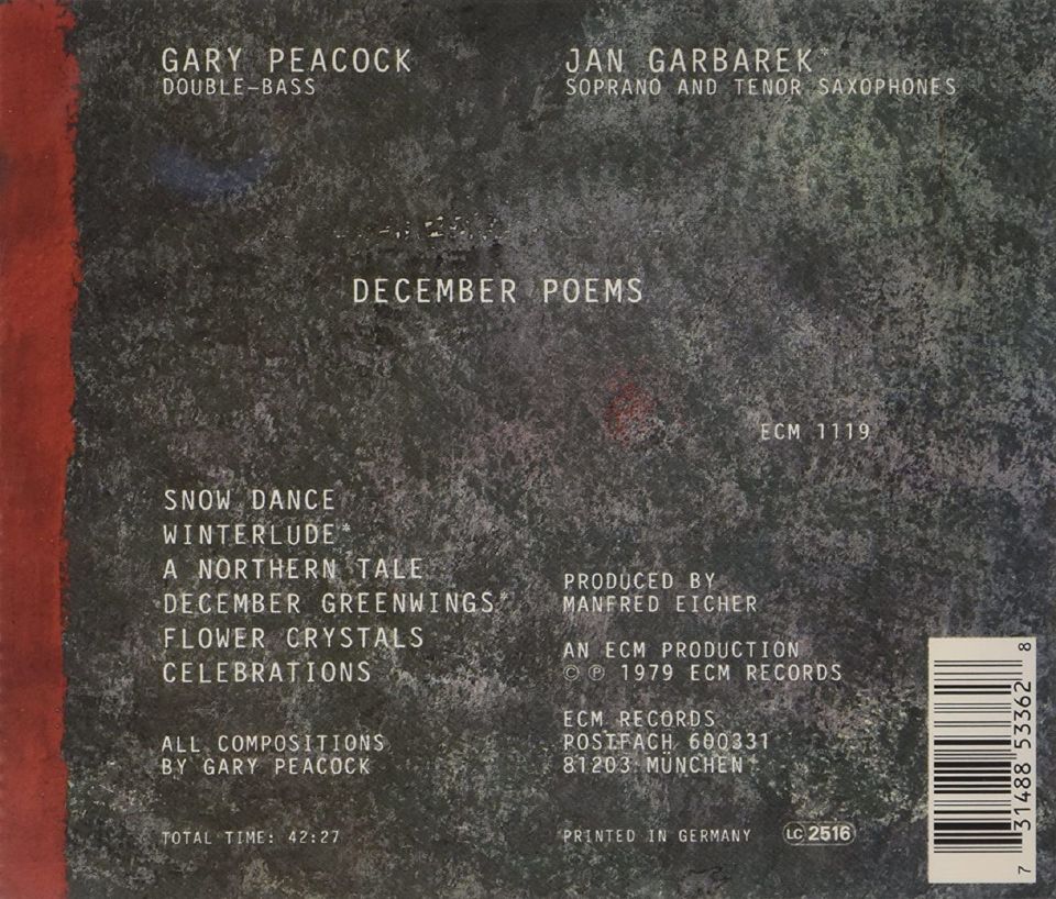 GARY PEACOCK - DECEMBER POEMS (CD)