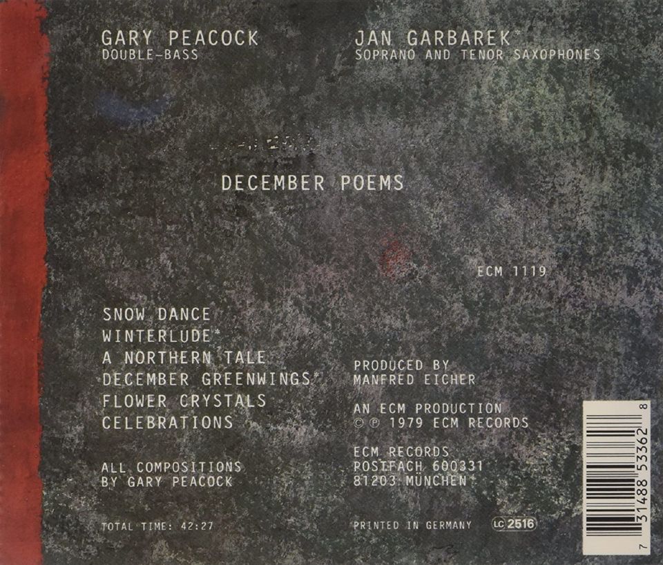 GARY PEACOCK - DECEMBER POEMS (CD)