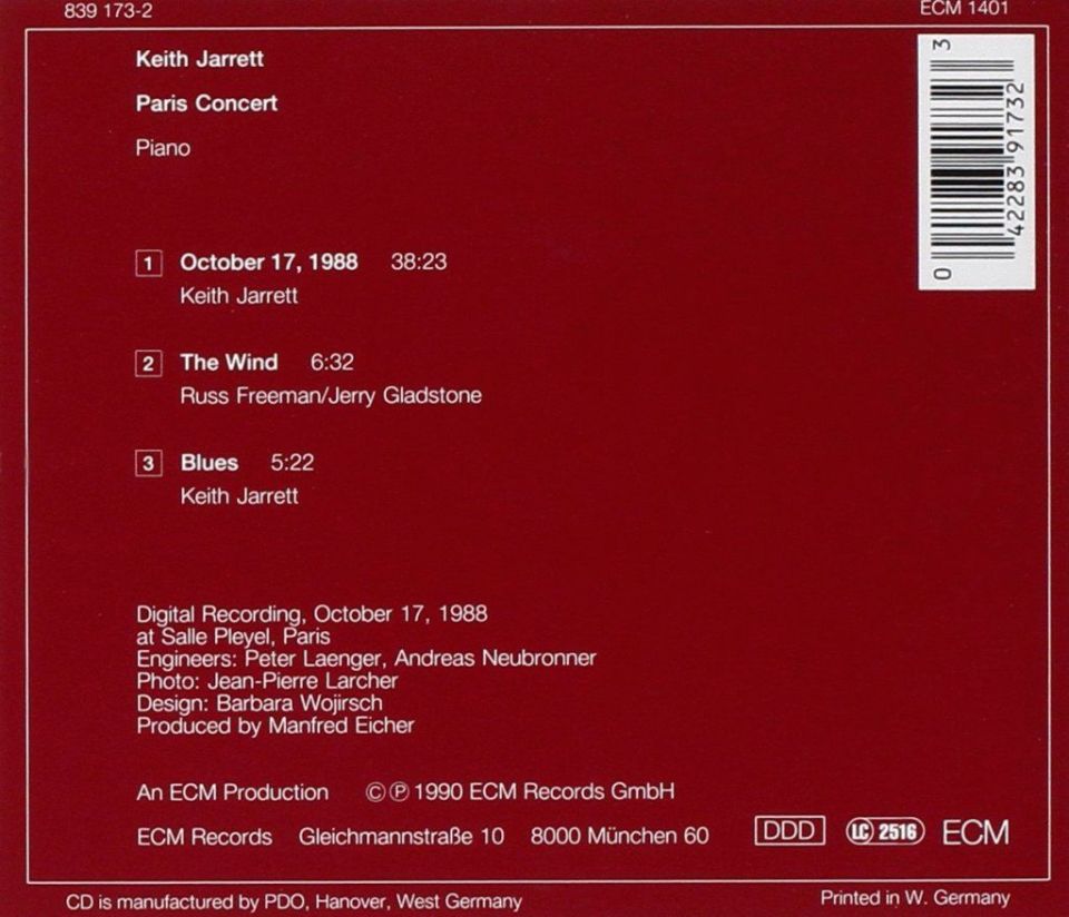 KEITH JARRETT - PARIS CONCERT