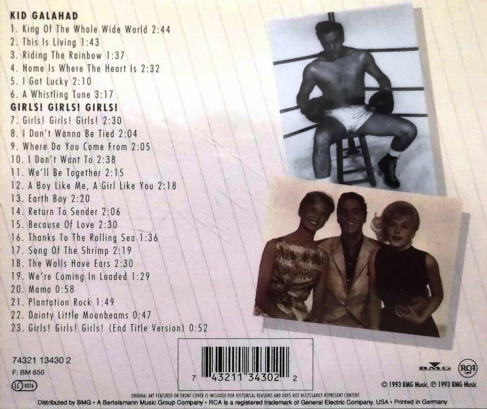 ELVIS PRESLEY - DOUBLE FEATURES KID GALAHAD & GIRLS GIRLS GIRLS (CD) (1993)