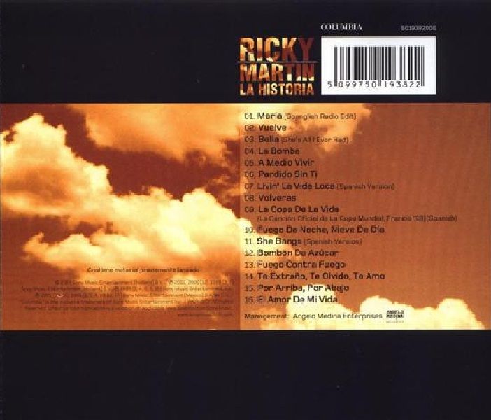 RICKY MARTIN - LA HISTORIA (THE BEST OF RICKY MARTIN IN SPANISH) (CD) (2001)