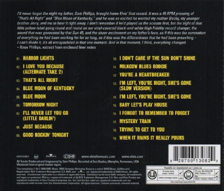 ELVIS PRESLEY - ELVIS AT SUN (CD) (2004)