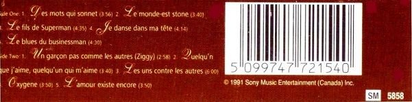CELINE DION - CHANTE PLAMONDON (MC) (1991)