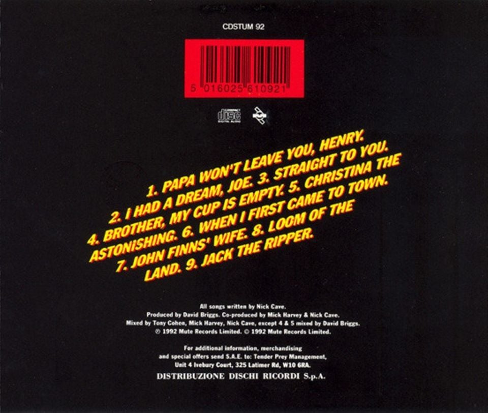 NICK CAVE & THE BAD SEEDS - HENRY'S DREAM (CD) (1992)