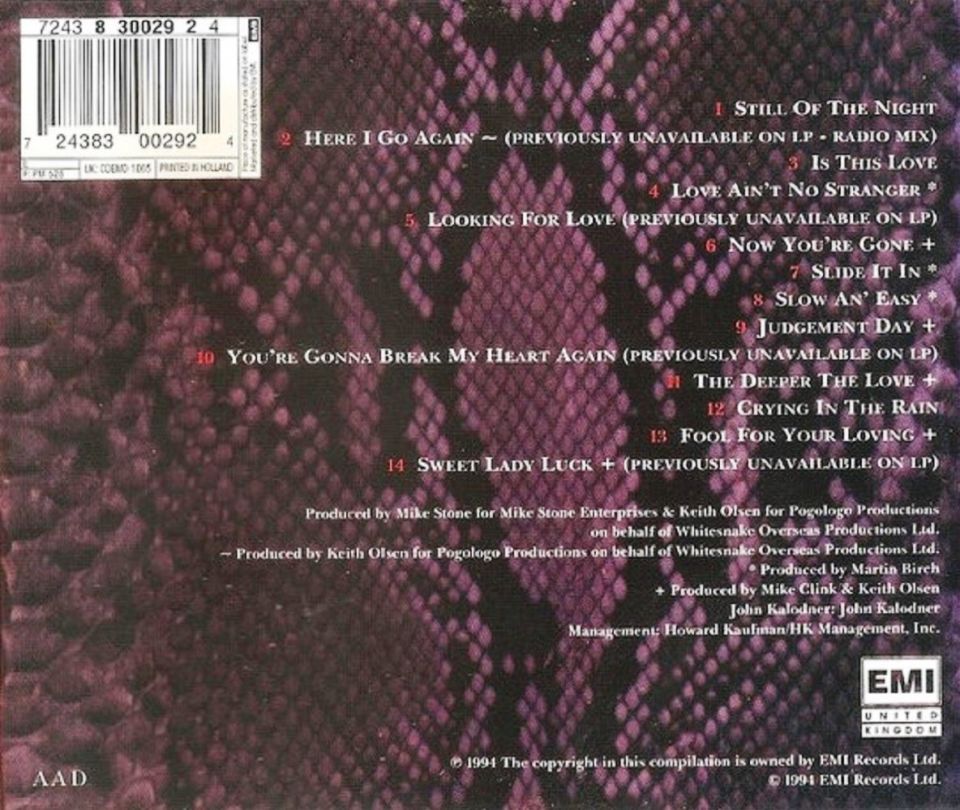 WHITESNAKE - GREATEST HITS (CD) (1994)