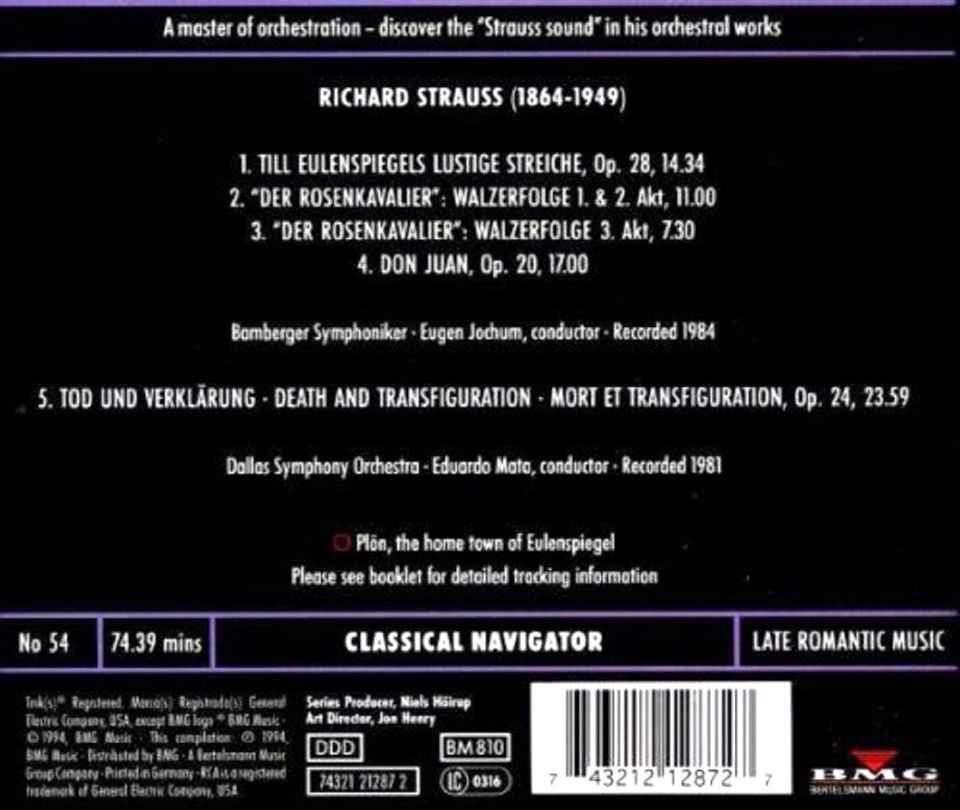RICHARD STRAUSS - ORCHESTRAL MUSIC (CD)(1994)