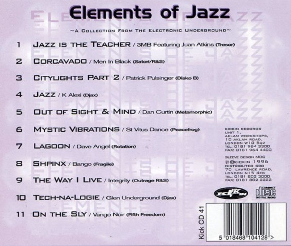 ELEMENTS OF JAZZ - A COLLECTION FROM THE ELECTRONOIC UNDERGROUND VARIOUS ARTISTS (CD)