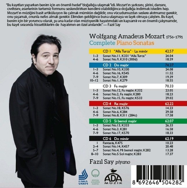 FAZIL SAY - MOZART COMPLETE PIANO SONATAS (6 CD)
