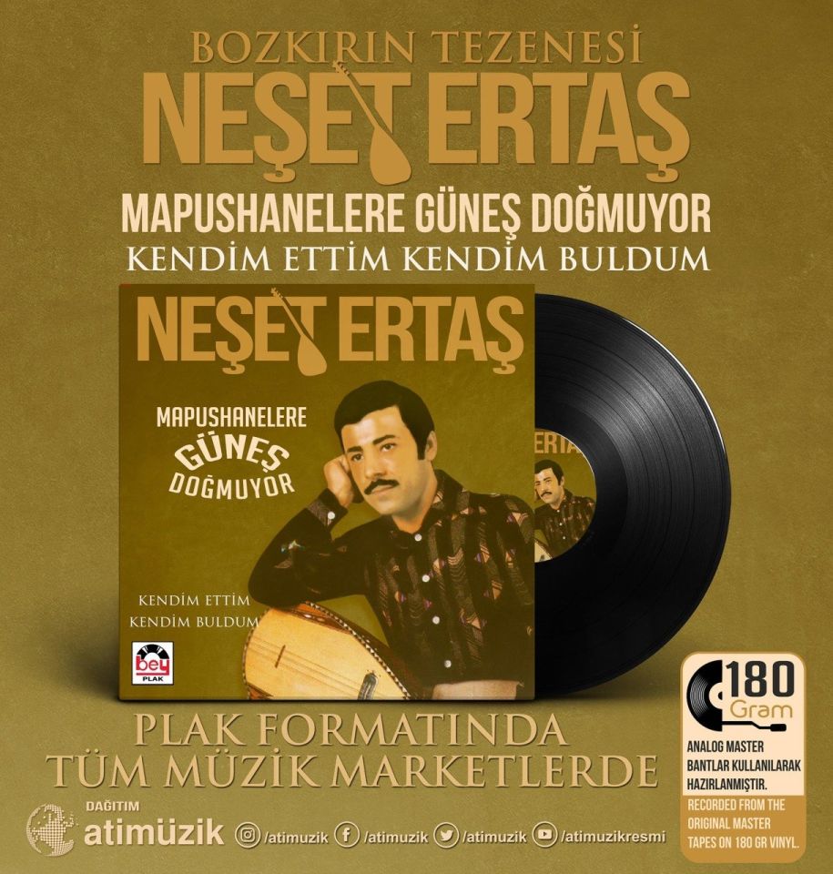 NEŞET ERTAŞ - MAPUSHANELERE GÜNEŞ DOĞMUYOR / KENDİM ETTİM KENDİM BULDUM (LP)