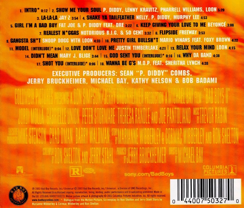BAD BOYS II - SOUNDTRACK  (CD) (2003)