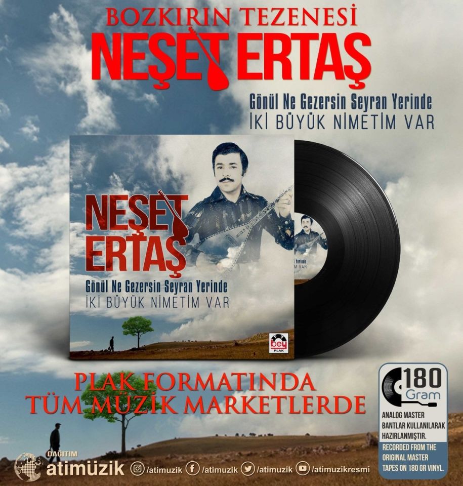 NEŞET ERTAŞ - GÖNÜL NE GEZERSİN SEYRAN YERİNDE /  İKİ BÜYÜK NİMETİM VAR (LP)