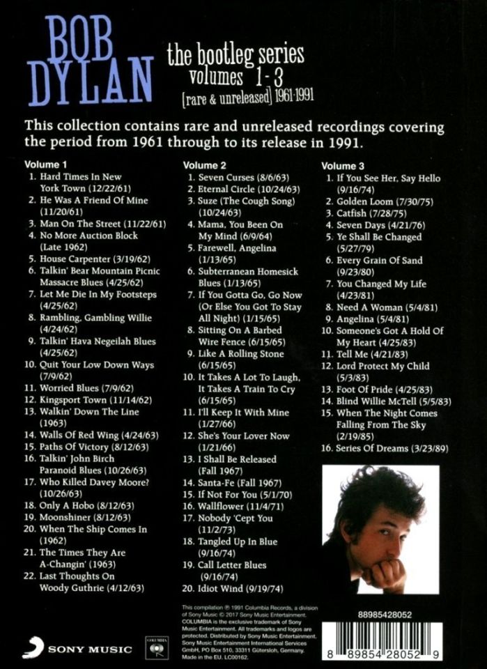 BOB DYLAN - THE BOOTLEG SERIES VOLUMES 1 - 3 (RARE & UNRELEASED) 1961-1991 (3 CD BOX SET)