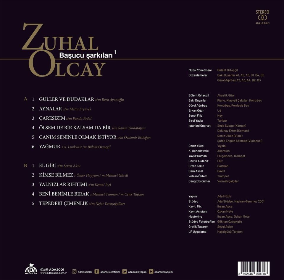 ZUHAL OLCAY - BAŞUCU ŞARKILARI 1 (LP)