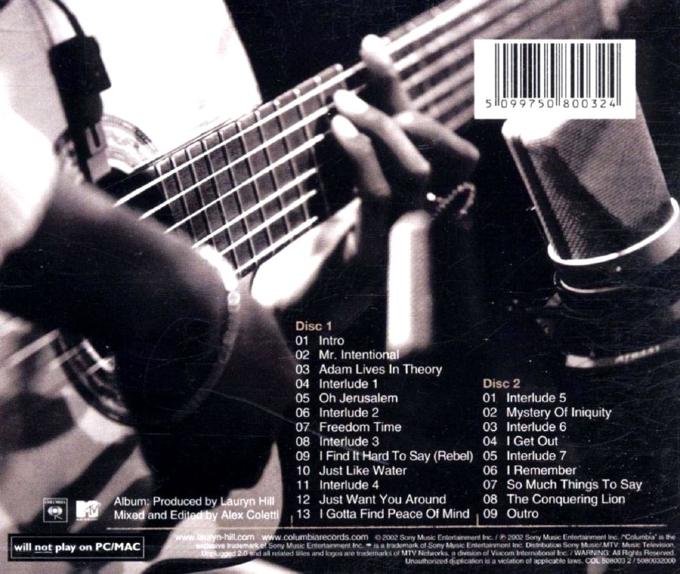 LAURYN HILL - MTV UNPLUGGED 2.0 (2 CD) (2002)