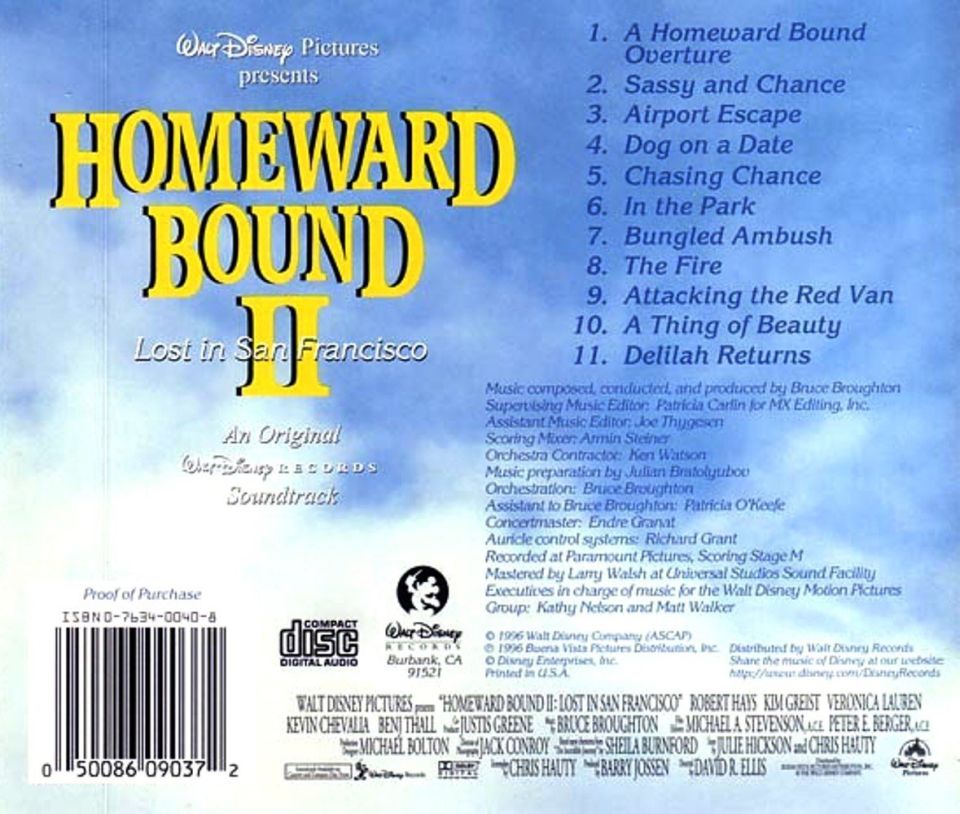 HOMEWARD BOUND II - SOUNDTRACK (CD)