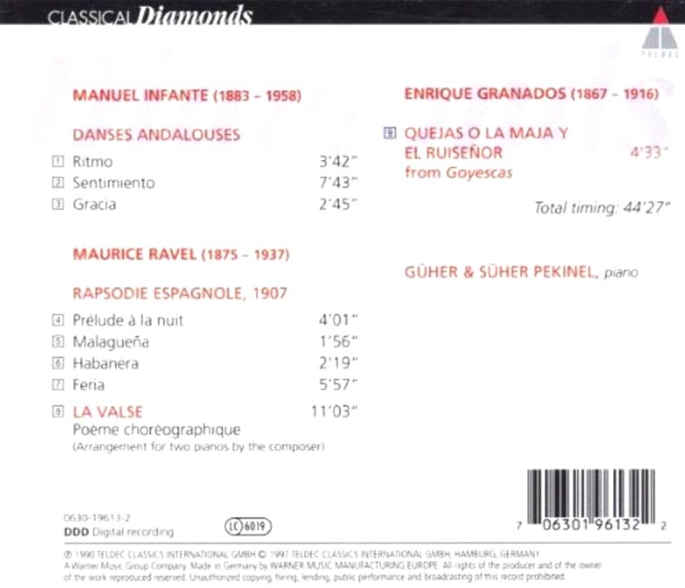 GÜHER & SÜHER PEKİNEL - WORKS FOR PIANO BY INFANTE RAVEL GRANADOS (CD) (1997)
