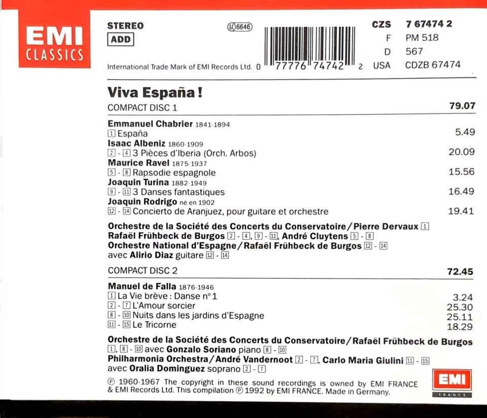 VIVA ESPANA - VARIOUS (2 CD) (1992)