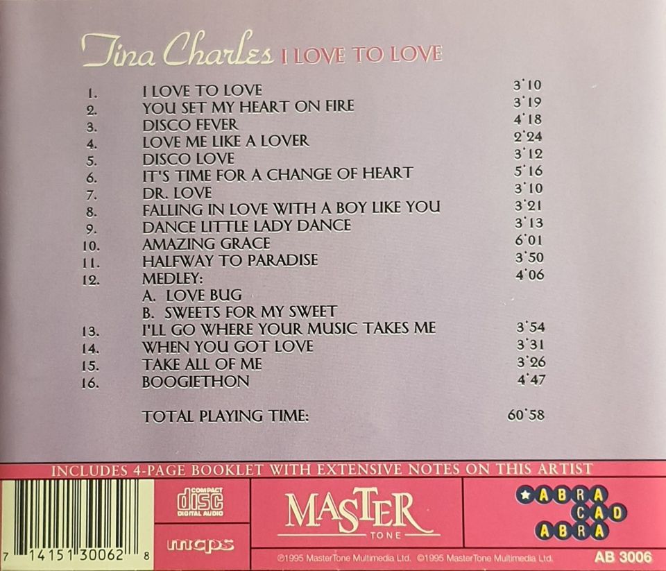 TINA CHARLES - I LOVE TO LOVE (CD) (1995)