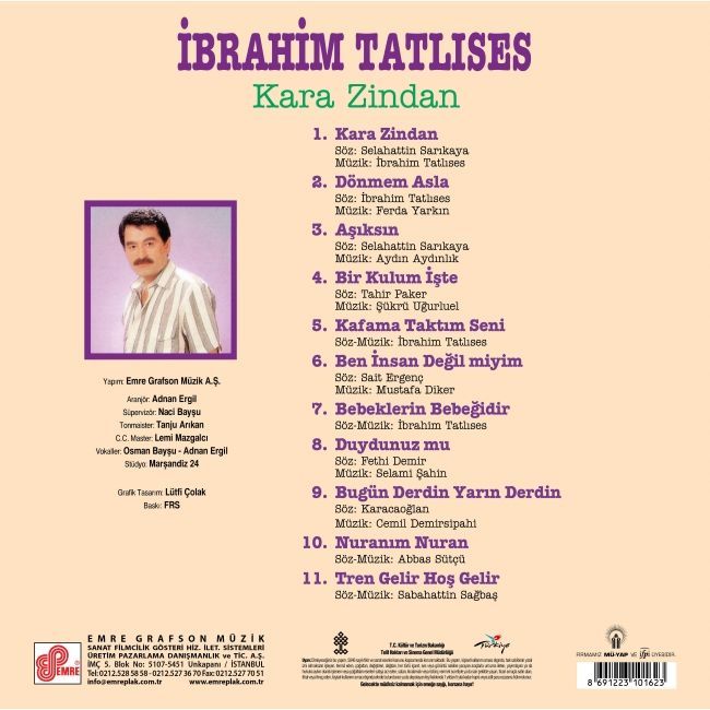 İBRAHİM TATLISES - KARA ZİNDAN (LP)