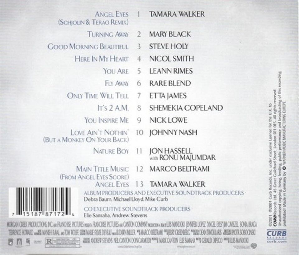 ANGEL EYES - SOUNDTRACK (CD) (2001)