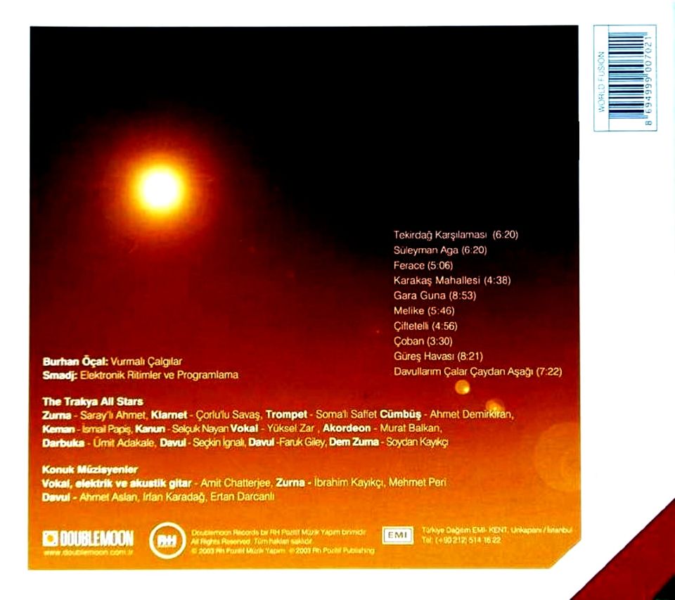 BURHAN ÖÇAL & THE TRAKYA ALLSTARS - KIRKLARELİ İL SINIRI  (FEAT. SMADJ) (CD)(2003)