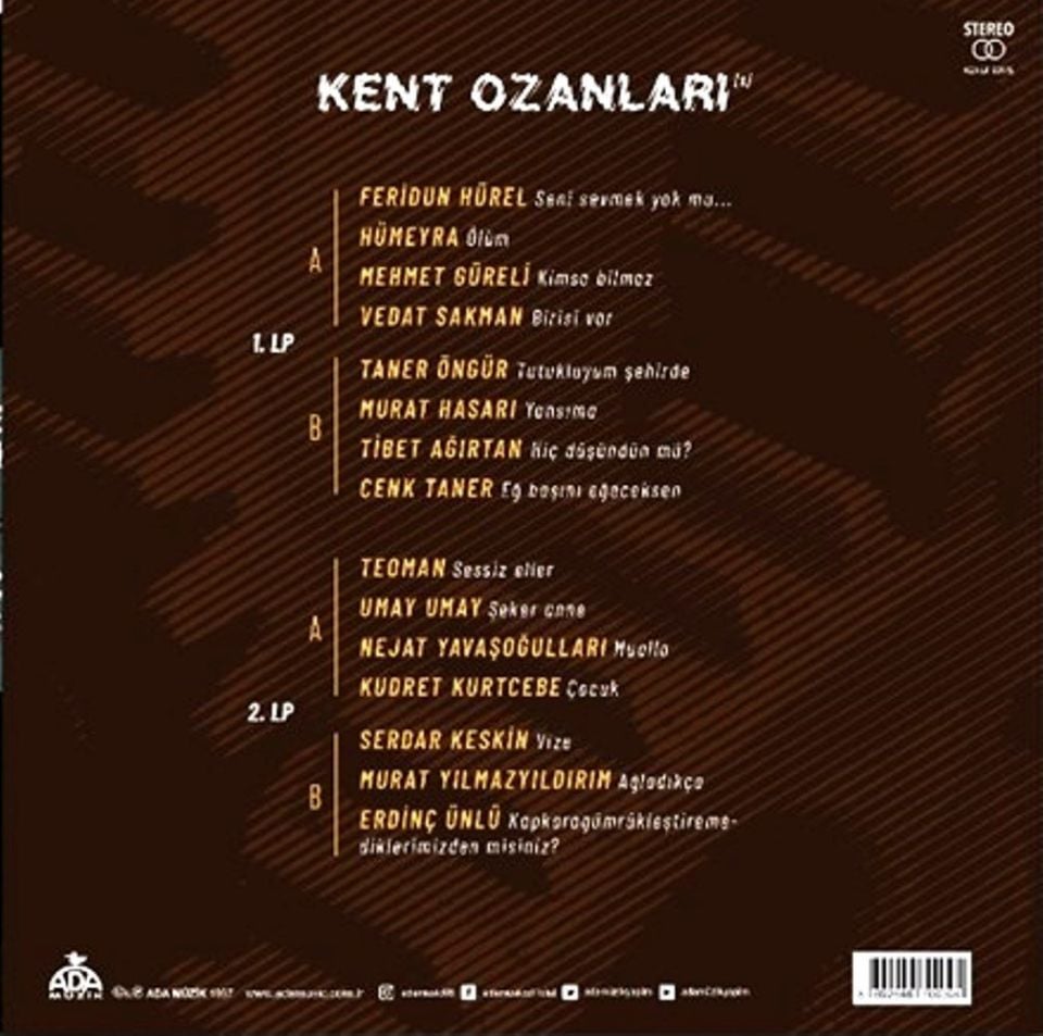 KENT OZANLARI 1 - ÇEŞİTLİ SANATÇILAR (2 LP)