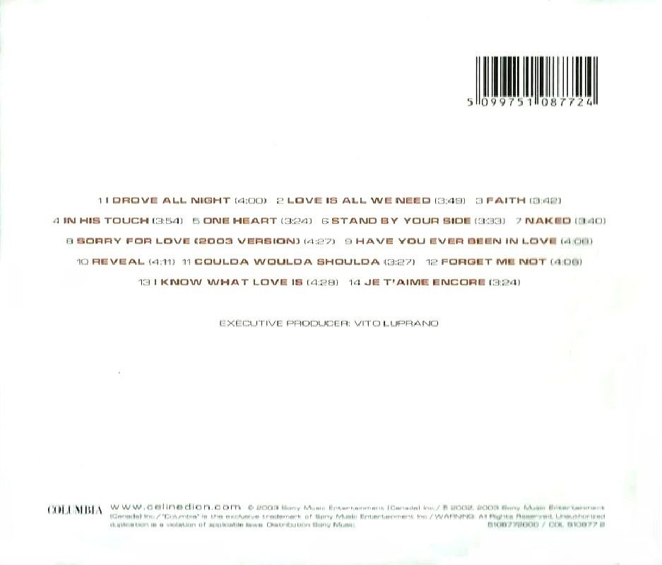 CELINE DION - ONE HEART (CD) (2003)