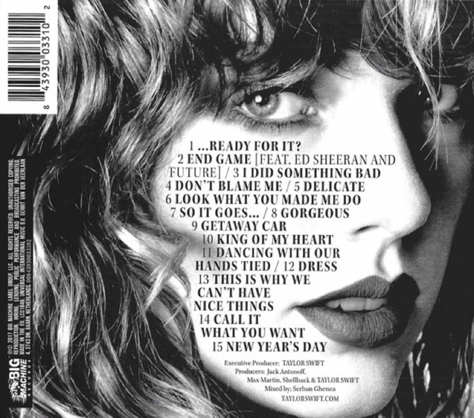 TAYLOR SWIFT - REPUTATION (CD) (2017)