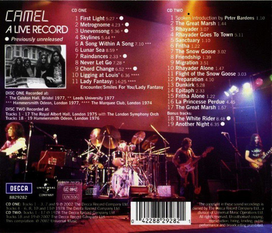 CAMEL - A LIVE RECORD