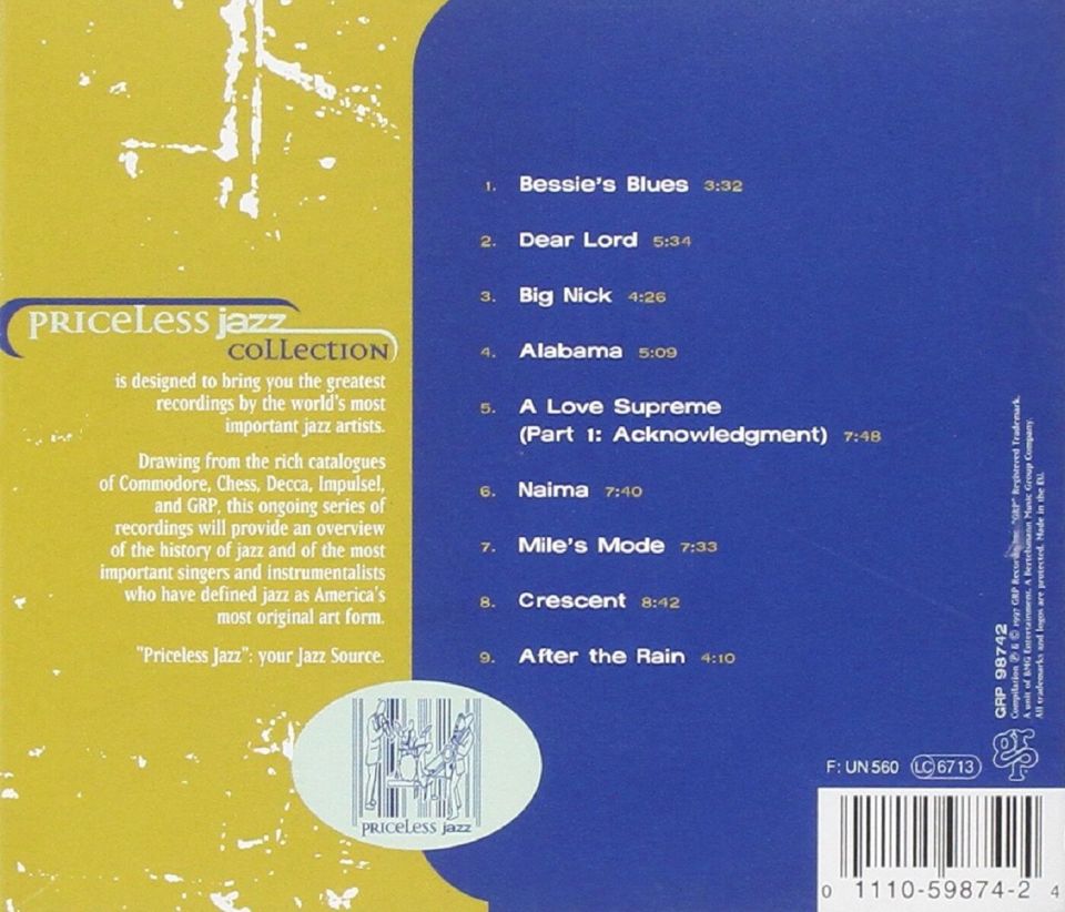 JOHN COLTRANE - JOHN COLTRANE PRICELESS JAZZ COLLECTION (CD) (1997)