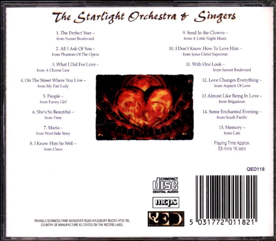 THE STARLIGHT ORCHESTRA & SINGERS - LOVE AT THE THEATRE (CD) (2011)