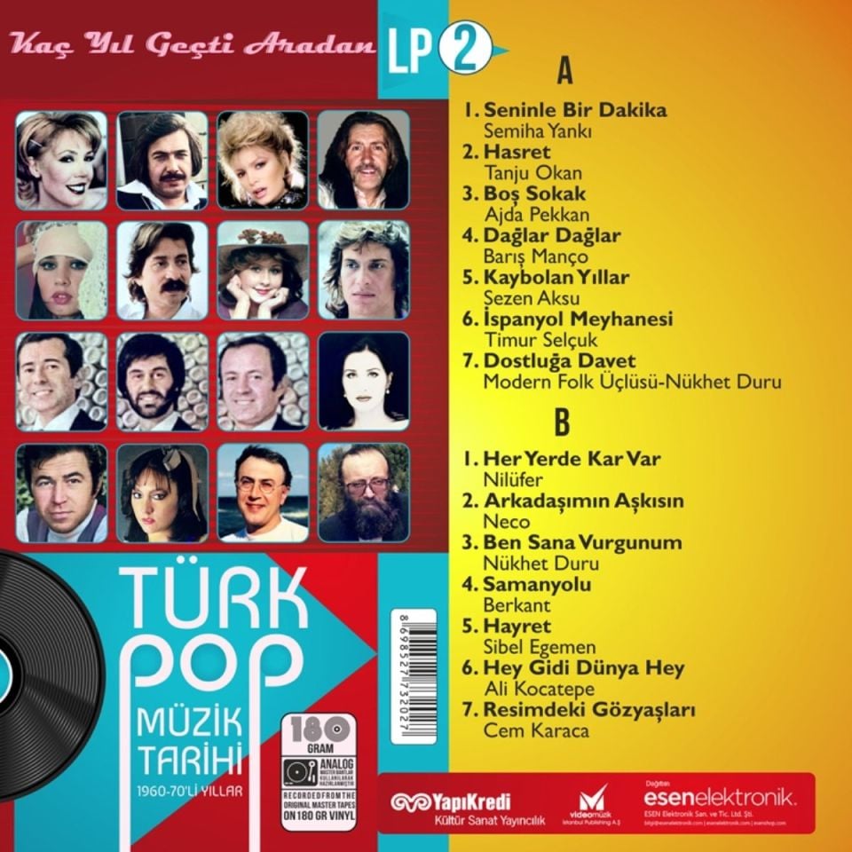TÜRK POP MÜZİK TARİHİ - 1960-70' Lİ YILLAR VOL.2 (LP)