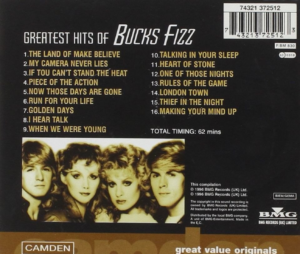 BUCKS FIZZ - GREATEST HITS OF BUCKS FIZZ (CD) (1996)