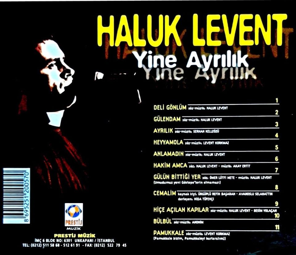 HALUK LEVENT - YİNE AYRILIK (CD) (1998)