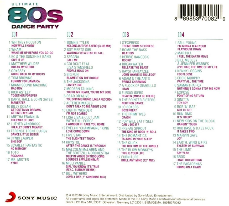 ULTIMATE...80’S DANCE PARTY - VARIOUS (4 CD)