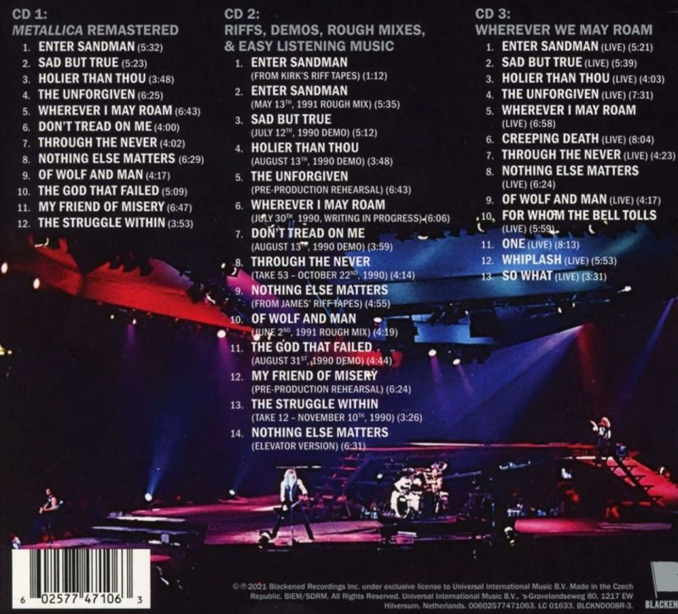 METALLICA - METALLICA (REMASTERED) (3 CD)
